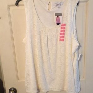 Ellen Tracy Eyelet sleeveless shirt